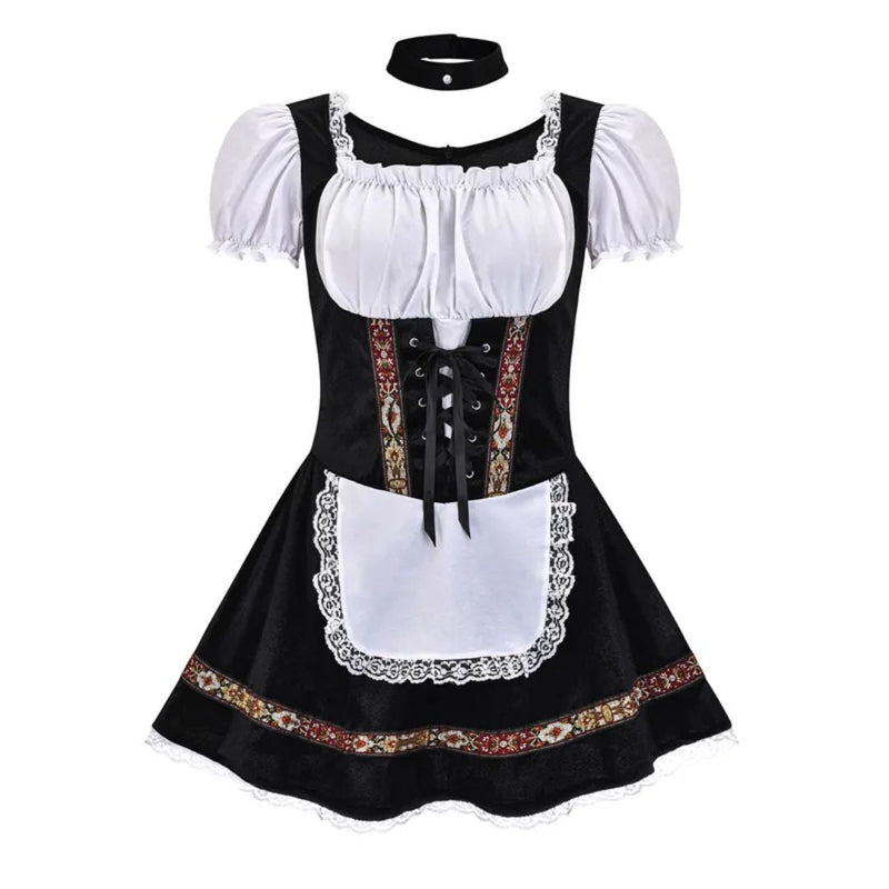 Dirndl Amanda – Traditional Bavarian Oktoberfest Costume-Black 2-S-State of Style