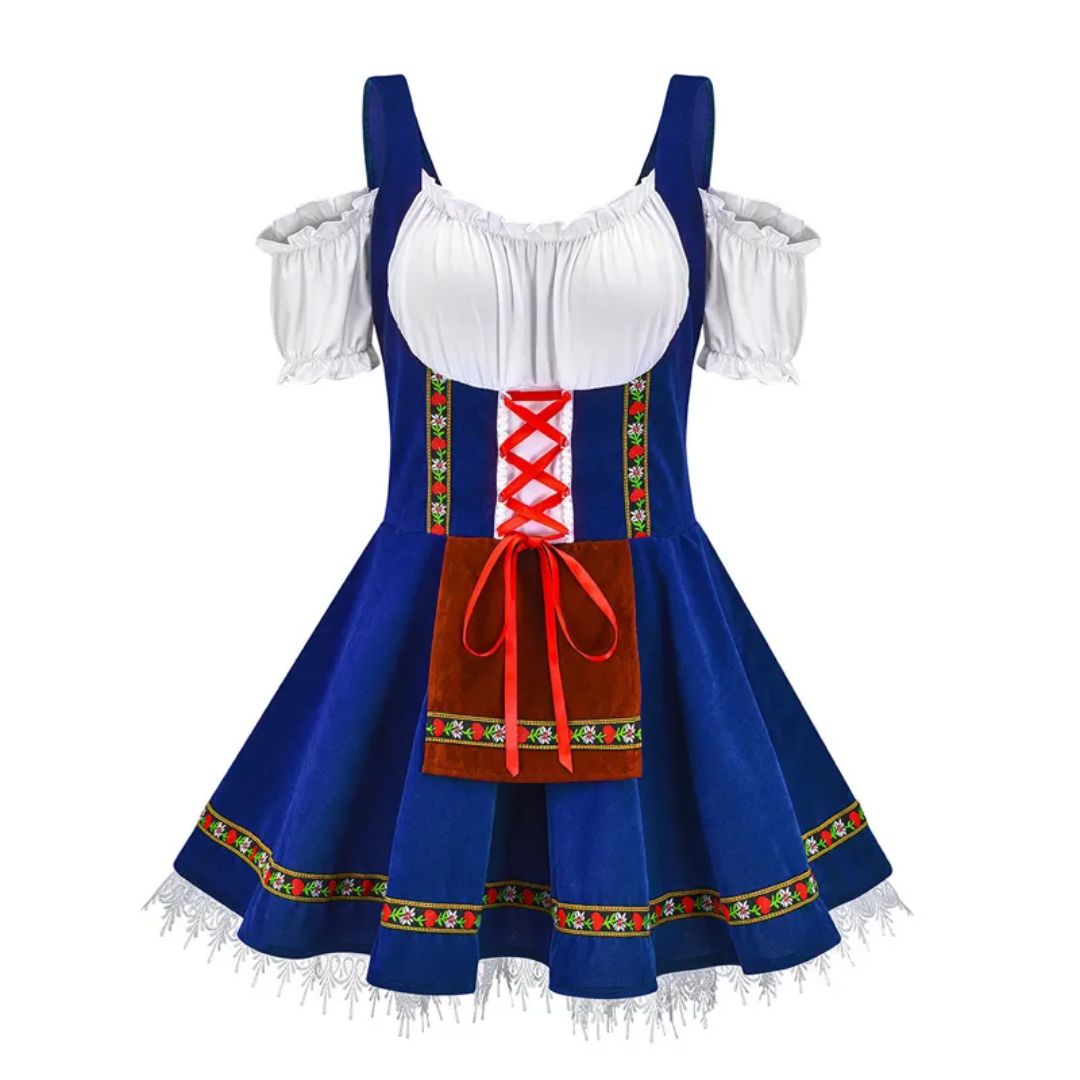 Dirndl Amanda – Traditional Bavarian Oktoberfest Costume-Blue-S-State of Style