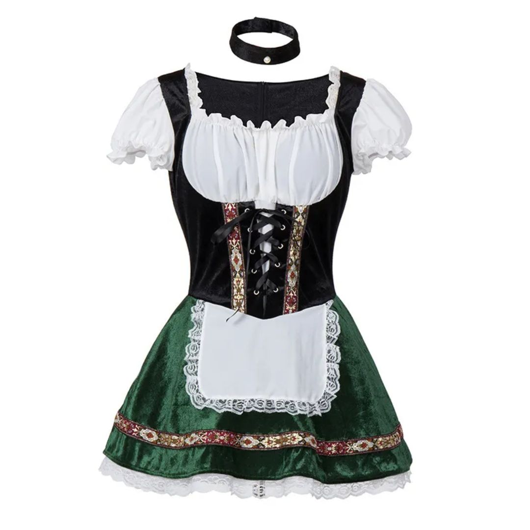 Dirndl Amanda – Traditional Bavarian Oktoberfest Costume-Green 2-S-State of Style