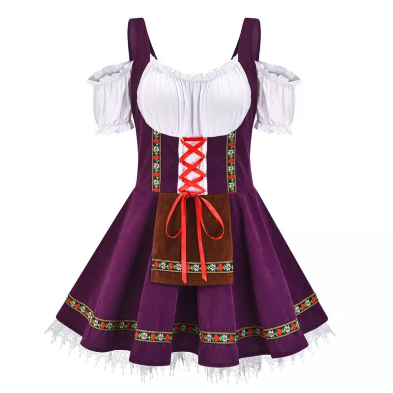 Dirndl Amanda – Traditional Bavarian Oktoberfest Costume-Purple-S-State of Style