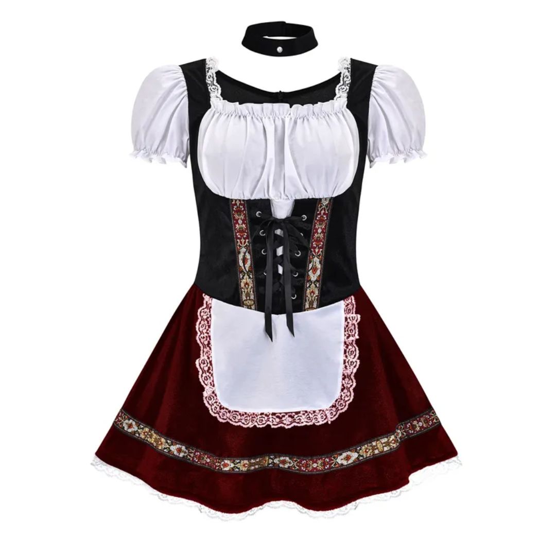 Dirndl Amanda – Traditional Bavarian Oktoberfest Costume-Red-S-State of Style