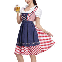 Dirndl Andrea – Traditional Bavarian Oktoberfest Dress-Red Checkered-XS-State of Style