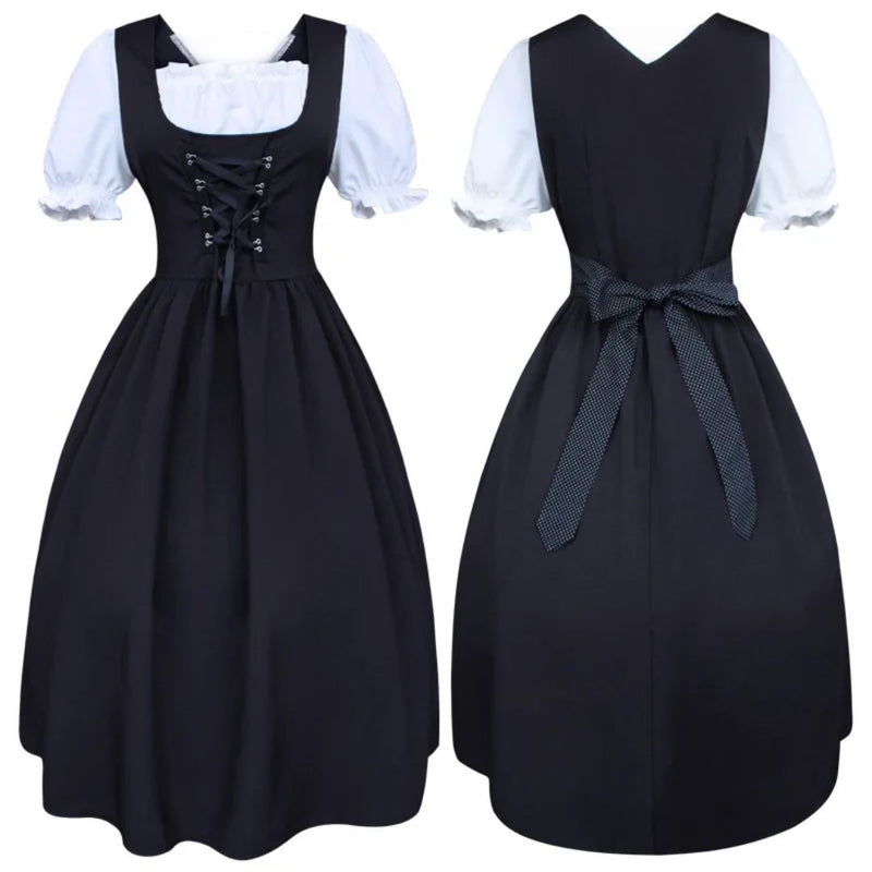 Dirndl Anita – Traditional Bavarian Oktoberfest Dress with Apron-S-State of Style