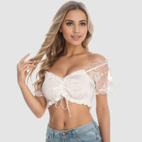 Dirndl Blouse Emma – Elegant Lace Oktoberfest Top with Underwire-White-S-State of Style