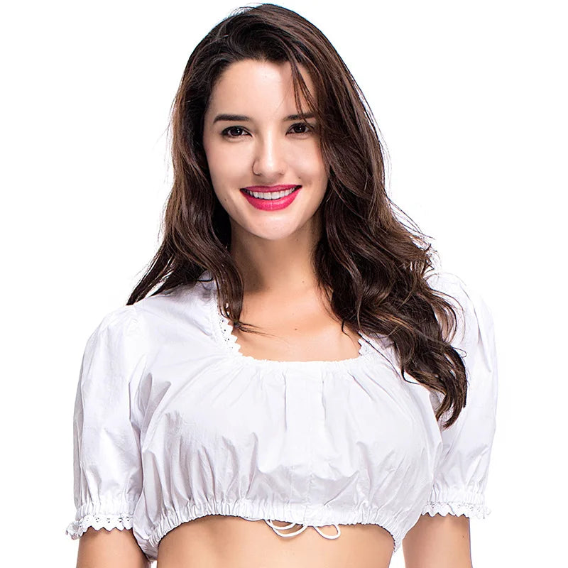 Dirndl Blouse Gertrud – Classic Bavarian Crop-Top for Oktoberfest-S-State of Style