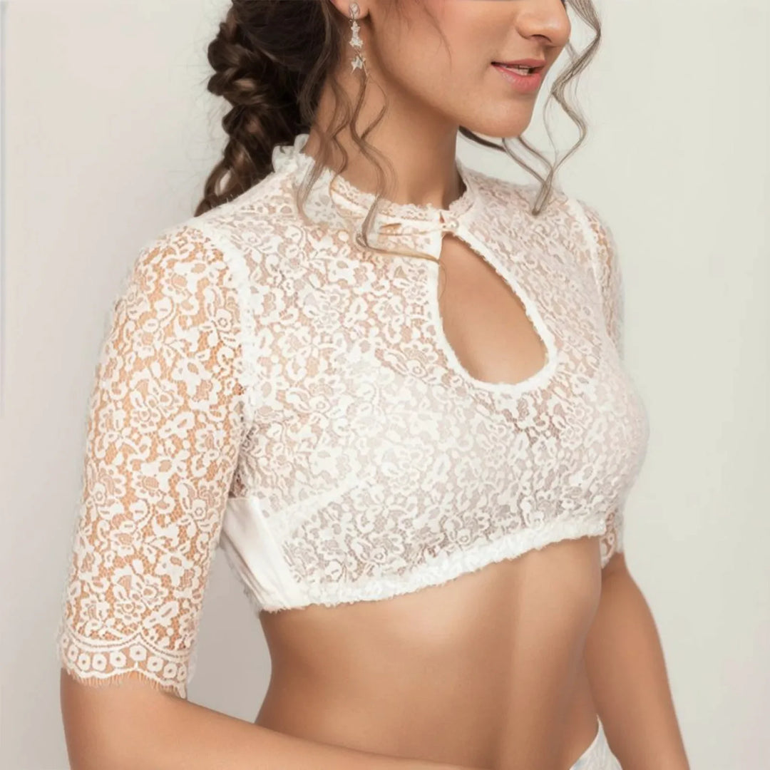 Dirndl Blouse Hannelore – Elegant Lace Wrap Top for Oktoberfest-S-State of Style