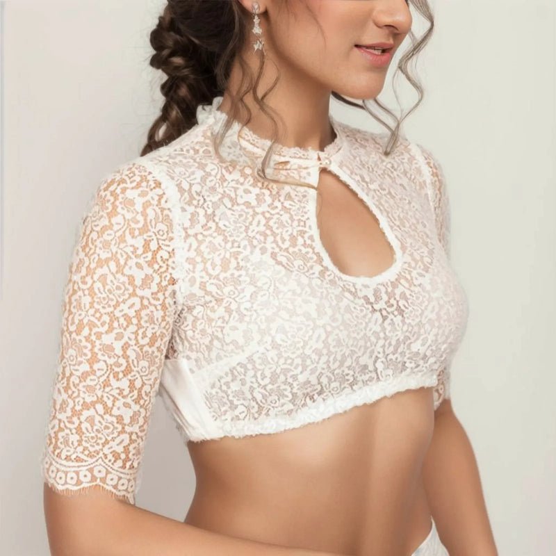 Dirndl Blouse Hannelore – Elegant Lace Wrap Top for Oktoberfest-S-State of Style