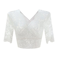 Dirndl Blouse Jaqueline – Elegant Lace Oktoberfest Crop Top-White-S-State of Style