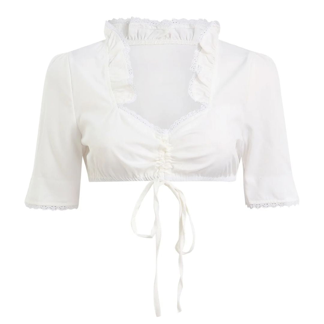 Dirndl Blouse Josephine – Elegant Lace Oktoberfest Crop Top-S-State of Style
