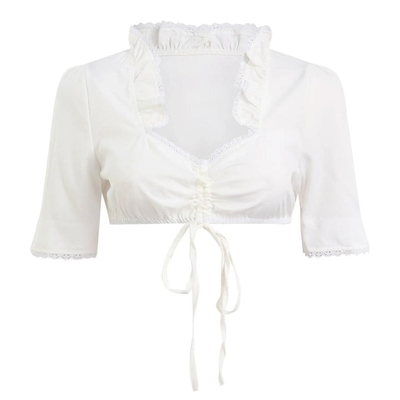 Dirndl Blouse Josephine – Elegant Lace Oktoberfest Crop Top-S-State of Style