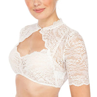 Dirndl Blouse Katherina – Plus Size Lace Oktoberfest Crop Top-White-S-State of Style