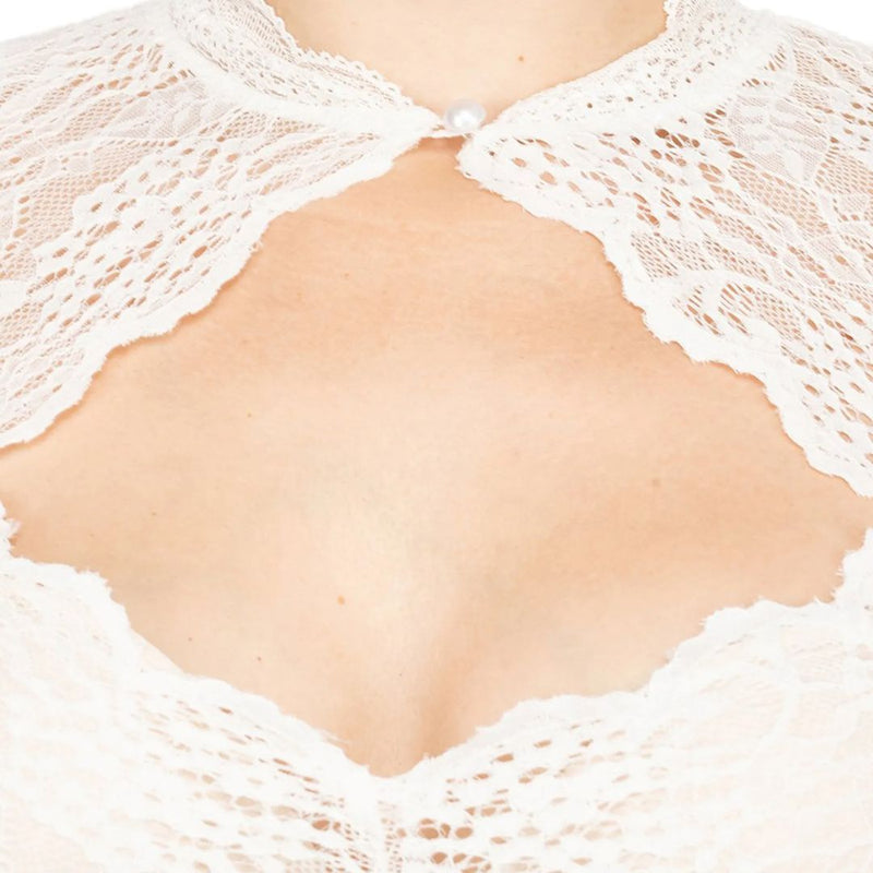 Dirndl Blouse Katherina – Plus Size Lace Oktoberfest Crop Top-White-S-State of Style
