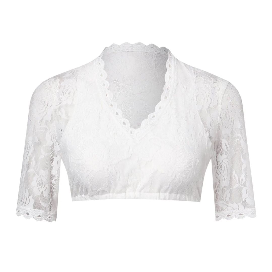 Dirndl Blouse Lucy – Elegant Lace Oktoberfest Crop Top-S-State of Style