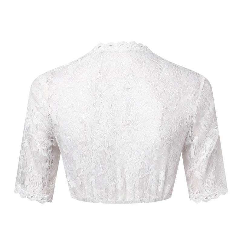Dirndl Blouse Lucy – Elegant Lace Oktoberfest Crop Top-S-State of Style