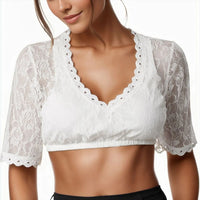 Dirndl Blouse Lucy – Elegant Lace Oktoberfest Crop Top-S-State of Style
