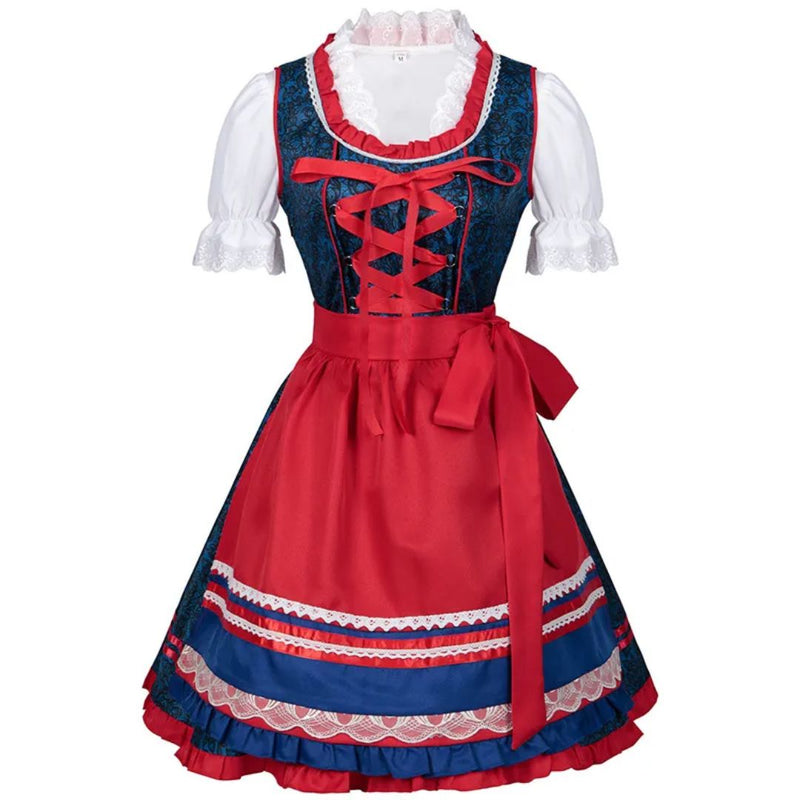 Dirndl Carina – Vibrant Bavarian Oktoberfest Dress with Apron-S-State of Style