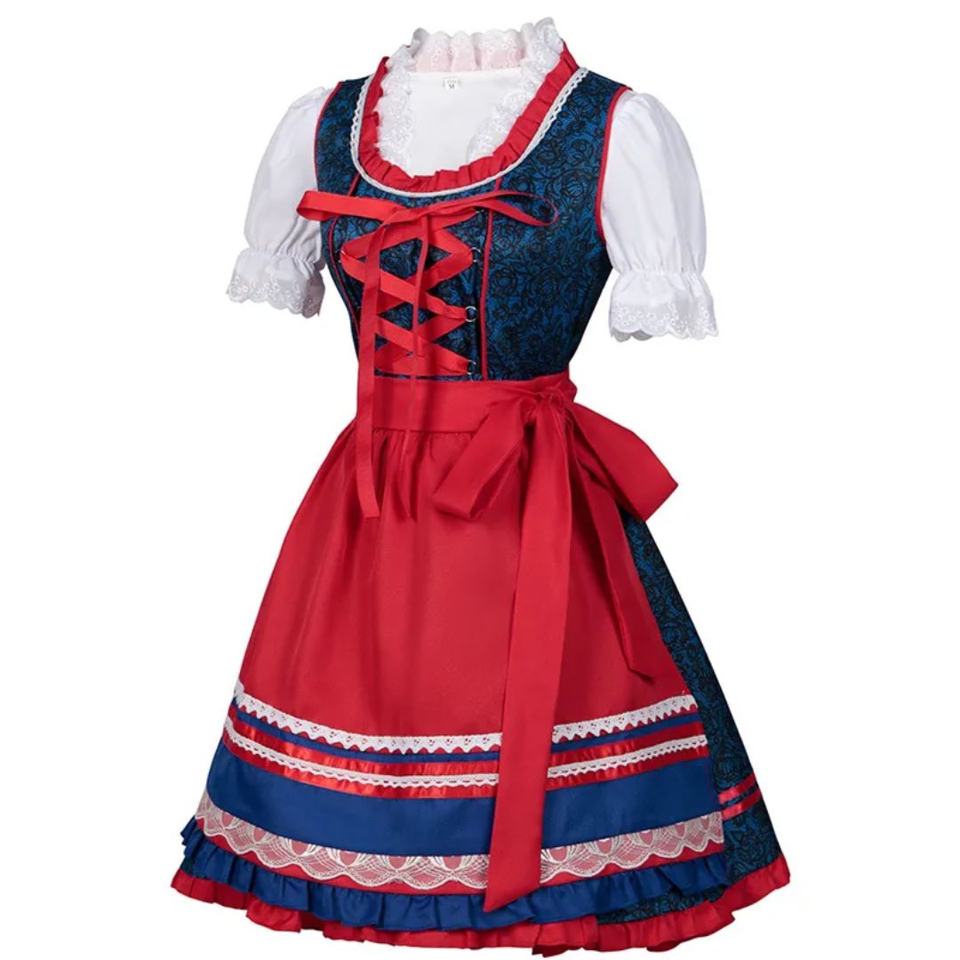 Dirndl Carina – Vibrant Bavarian Oktoberfest Dress with Apron-S-State of Style