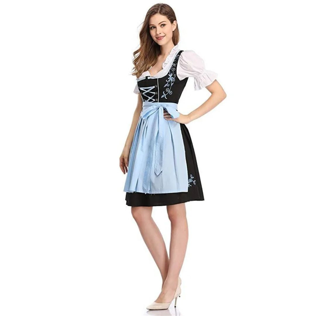Dirndl Franchesca – Elegant & Sexy Bavarian Oktoberfest Dress-Blue-S-State of Style