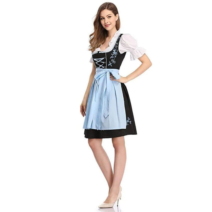 Dirndl Franchesca – Elegant & Sexy Bavarian Oktoberfest Dress-Blue-S-State of Style