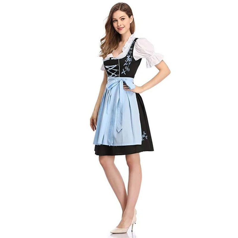 Dirndl Franchesca – Elegant & Sexy Bavarian Oktoberfest Dress-Blue-S-State of Style