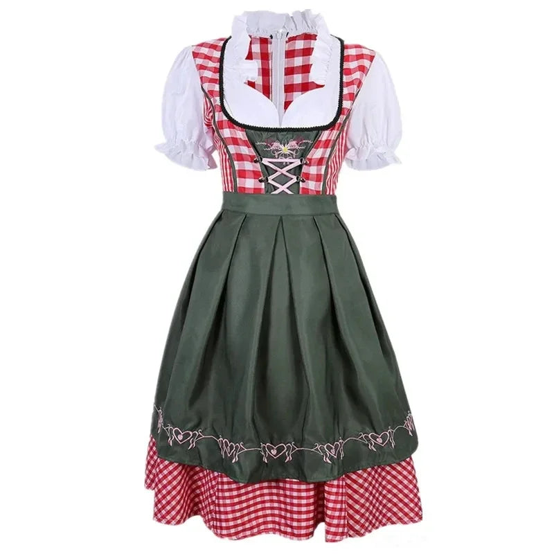 Dirndl Ida: Women's Bavarian Beer Maiden Costume with Apron-Red-S-State of Style