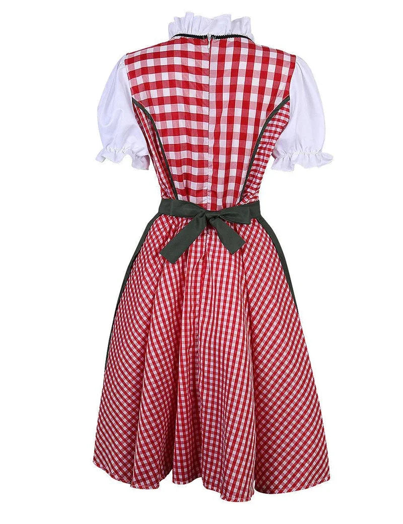 Dirndl Ida: Women's Bavarian Beer Maiden Costume with Apron-Red-S-State of Style