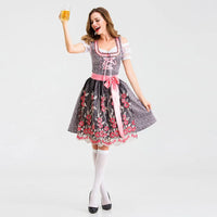 Dirndl Ottilie - Traditional Oktoberfest Costume Dress for Women-Blue Green-S-State of Style