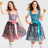 Dirndl Ottilie - Traditional Oktoberfest Costume Dress for Women-Blue Green-S-State of Style