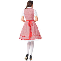Dirndl Queenie – Bavarian Oktoberfest Dress with Red Check Pattern-S-State of Style