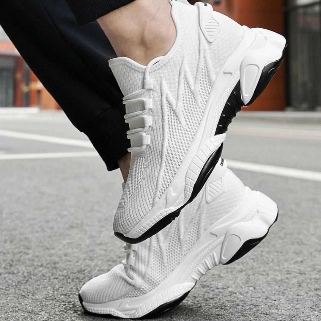 Discreetly stylish men's sneakers – MaxLift Boost-White +10CM-4.5-State of Style