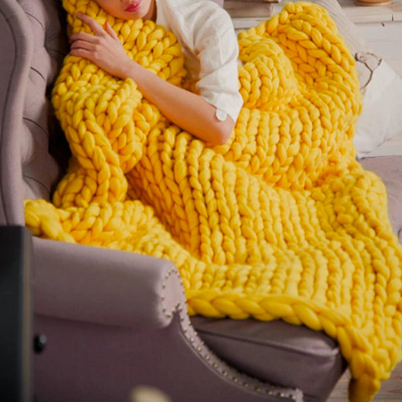 DIY Chunky XL Wool Yarn for Super Soft Blanket - CosyWeave-Yellow-State of Style