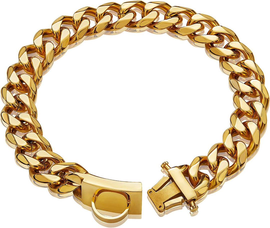 Dog Collar - TitanSteel-Gold-45 cm-State of Style