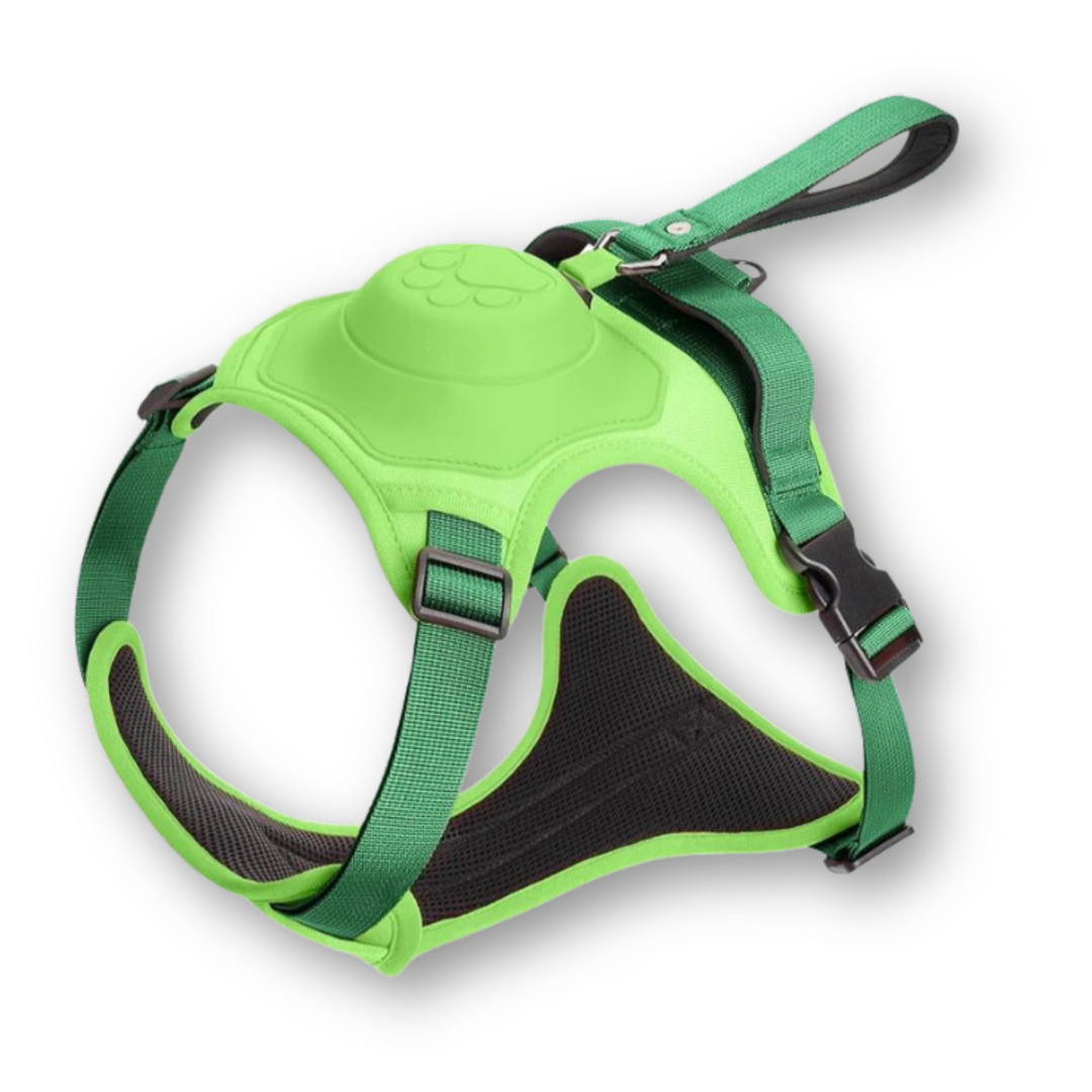 Dog Harness and Lead in One - FlexiLead-Green-M - (5-13 Kg)-State of Style