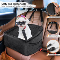 Dog seat with seat belt & storage compartments-Black-State of Style