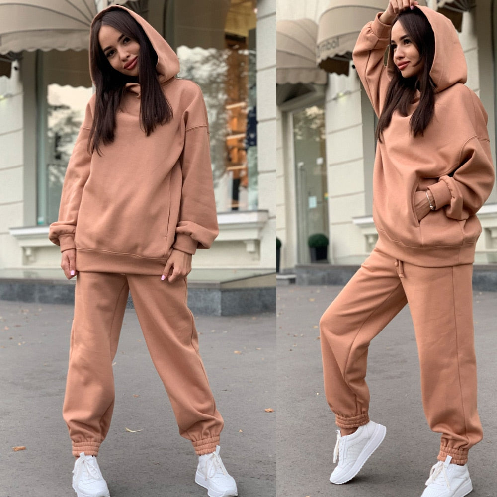 DoortjesPakje | Tracksuit for Women | Sporty & Comfortable-Brown-S-State of Style