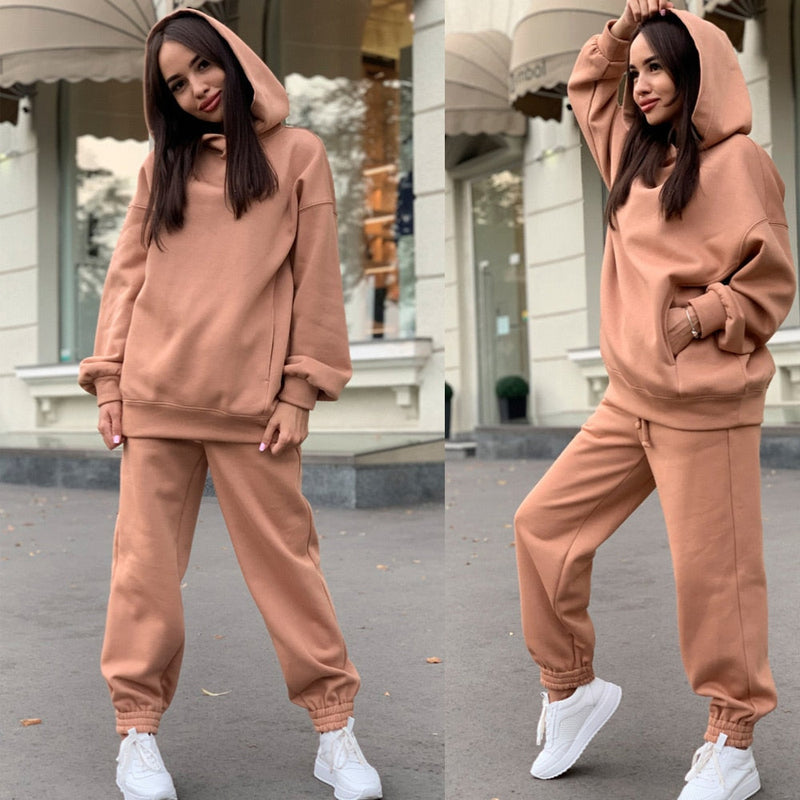 DoortjesPakje | Tracksuit for Women | Sporty & Comfortable-Brown-S-State of Style