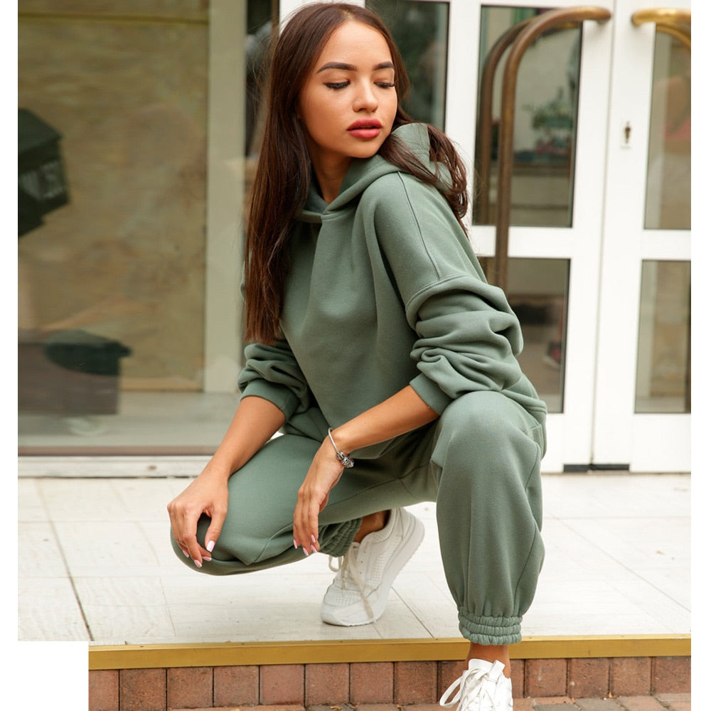 DoortjesPakje | Tracksuit for Women | Sporty & Comfortable-Green-S-State of Style