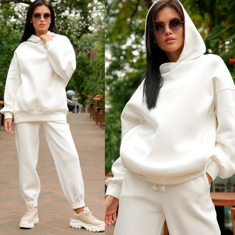 DoortjesPakje | Tracksuit for Women | Sporty & Comfortable-White-S-State of Style