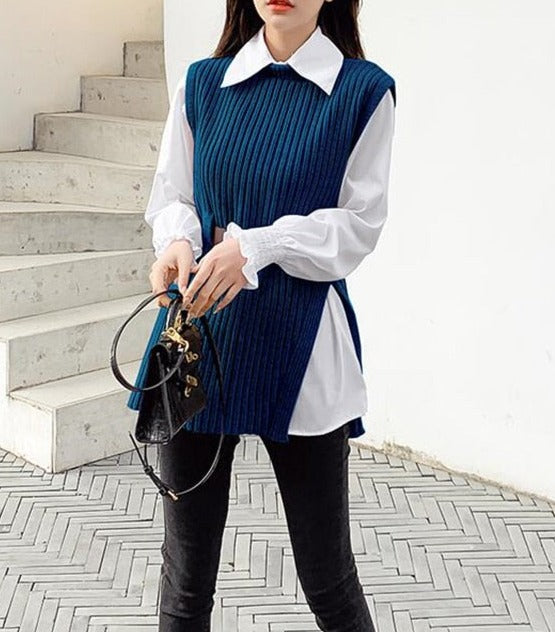 DoortjesSet | 2-Piece Set for Women | Sweater & Trousers-Blue-S-State of Style