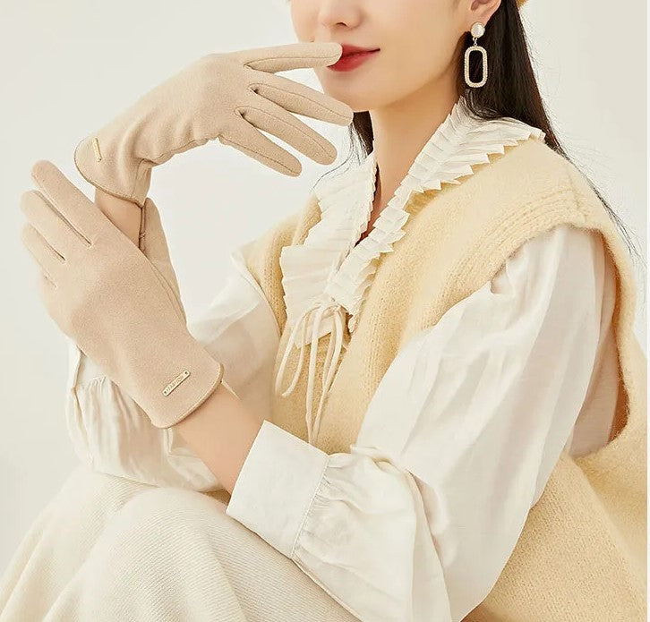 Dorothy Suede Gloves | Classic and Versatile-Khaki-State of Style