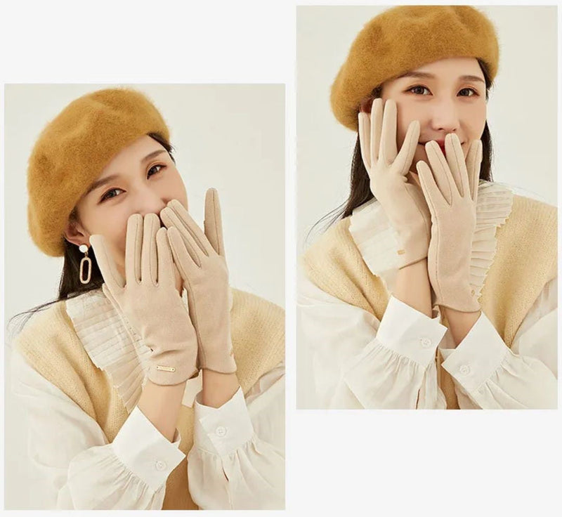 Dorothy Suede Gloves | Classic and Versatile-Khaki-State of Style