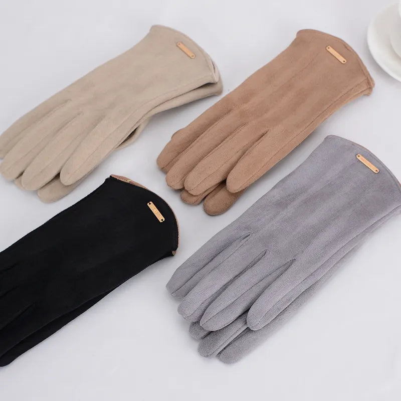 Dorothy Suede Gloves | Classic and Versatile-Khaki-State of Style