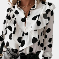 Dotted flounce blouse with a flowing cut – Tabea-Polka white-S-State of Style