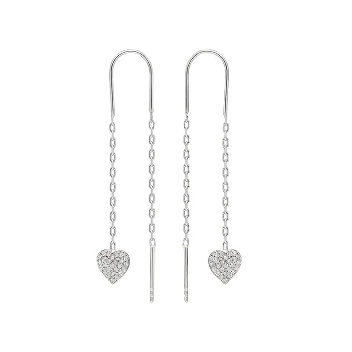 Double Heart Necklace Earrings - Valencia-Silver-State of Style