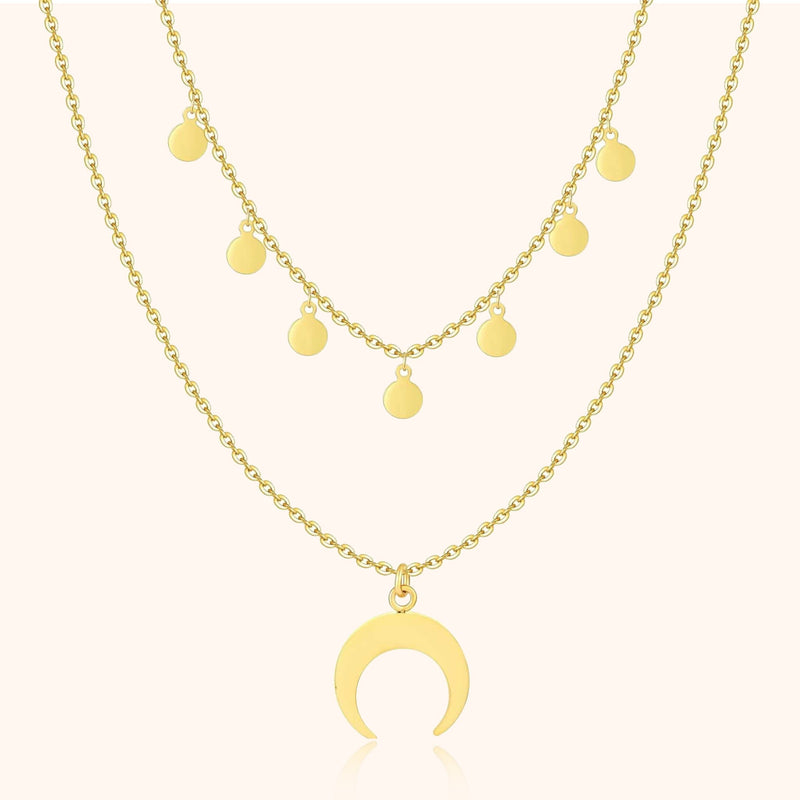 Double Layer Necklace - Luna-Gold-State of Style