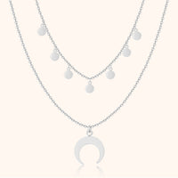 Double Layer Necklace - Luna-Silver-State of Style