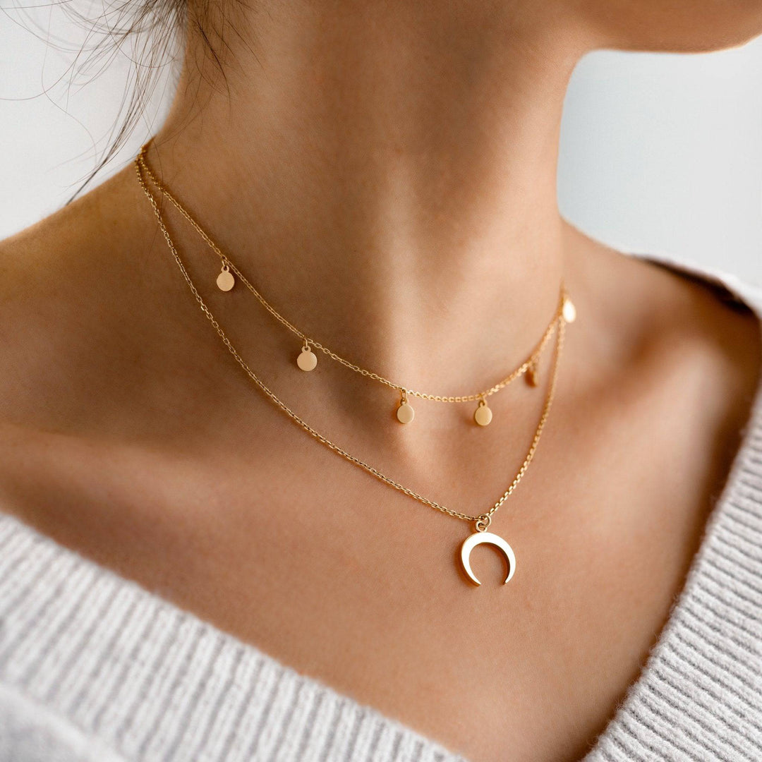 Double Layer Necklace - Luna-Silver-State of Style