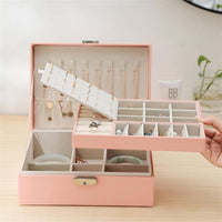 Double-Layered Leather Jewellery Box-GREEN-State of Style