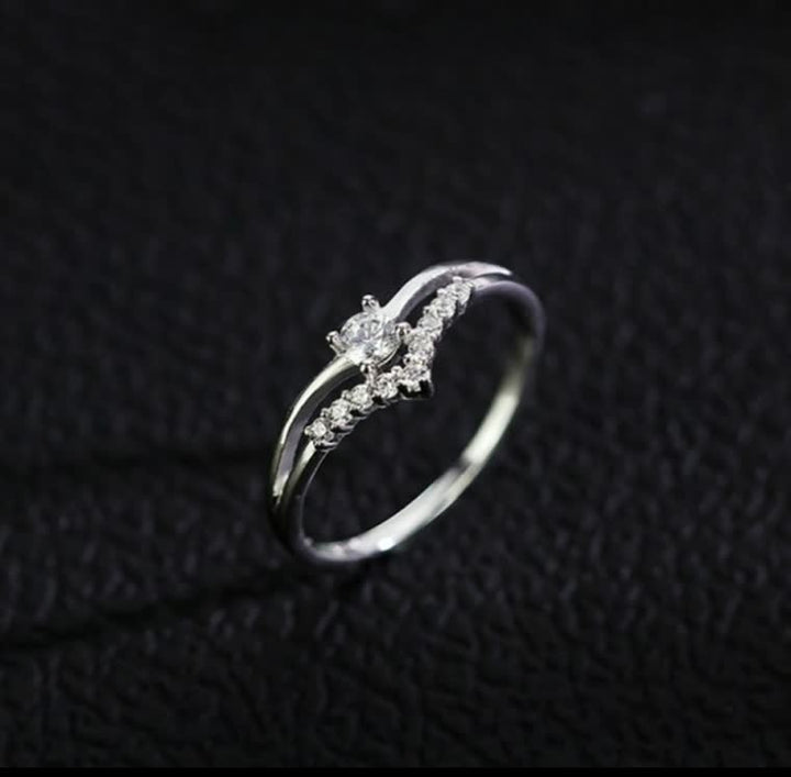 Double Ring | Adjustable Band | Elegant Women's Jewellery-Silver-6.5-State of Style