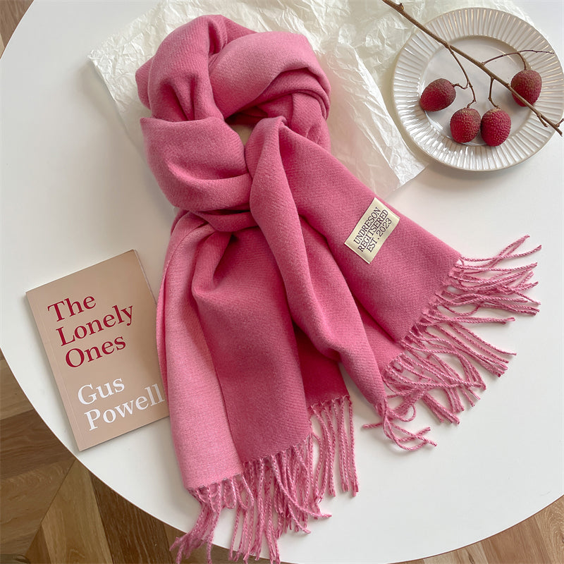Double-Sided Pashmina Scarf - Elena-Dark Pink-State of Style